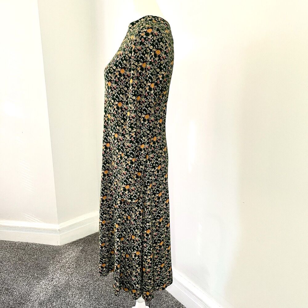 Diane Von Furstenberg Vintage Saks Fifth Avenue Knit Dress Size 8 Green Floral - Picture 5 of 16
